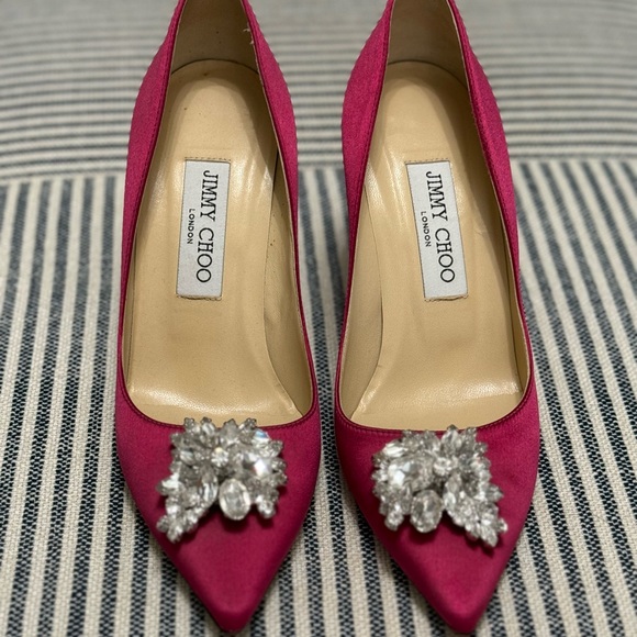 Jimmy Choo Pink Heels with Crystal Embellishments - Picture 2 of 4